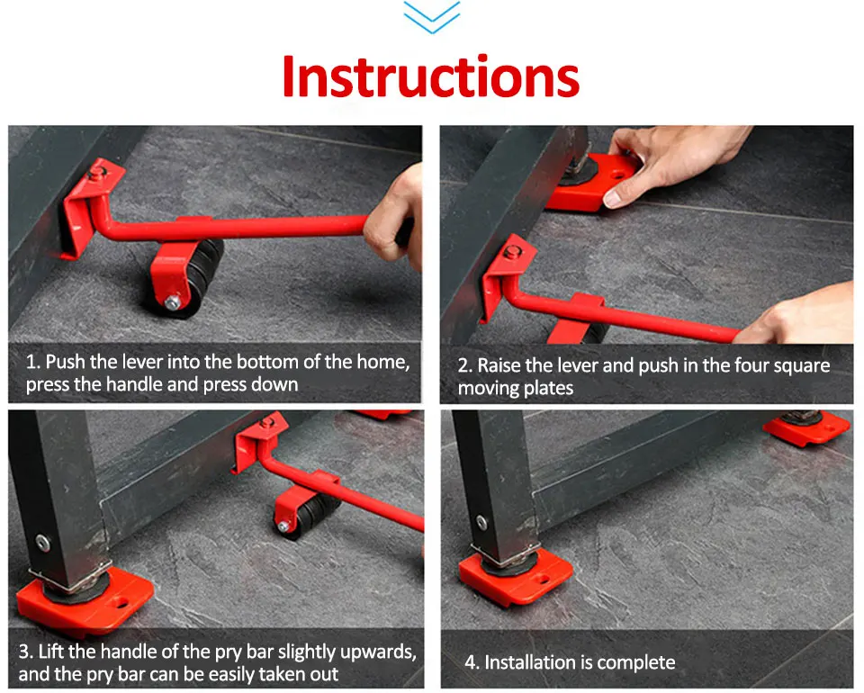 5PCS/Set Professional Furniture Transport Lifter Tool Set Furniture Mover Wheel Bar Roller Device Heavy Stuffs Moving Hand Tools
5PCS/Set Professional Furniture Transport Lifter Tool Set Furniture Mover Wheel Bar Roller Device Heavy Stuffs Moving Hand Tools