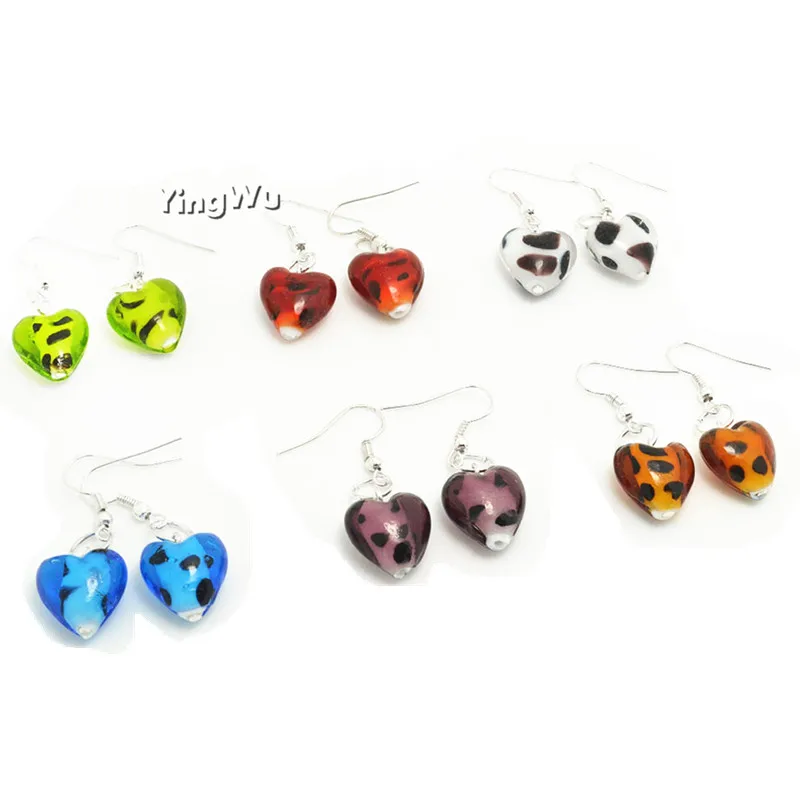 Yingwu Handmade Women's Romantic Elegant Cute Dangle Small Love Heart Murano Glass Earrings HOT Wholesale 24pairs
Yingwu Handmade Women's Romantic Elegant Cute Dangle Small Love Heart Murano Glass Earrings HOT Wholesale 24pairs