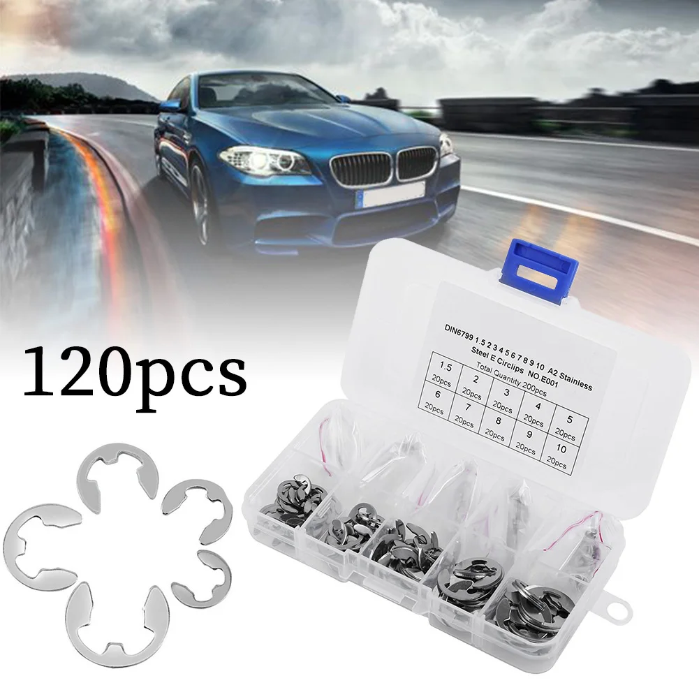 120pcs/Set E Clip Circlip Washer Assortment Kit Stainless Steel 1.2-15 Mm External Retaining Ring Clip For Pulleys Shaft
120pcs/Set E Clip Circlip Washer Assortment Kit Stainless Steel 1.2-15 Mm External Retaining Ring Clip For Pulleys Shaft