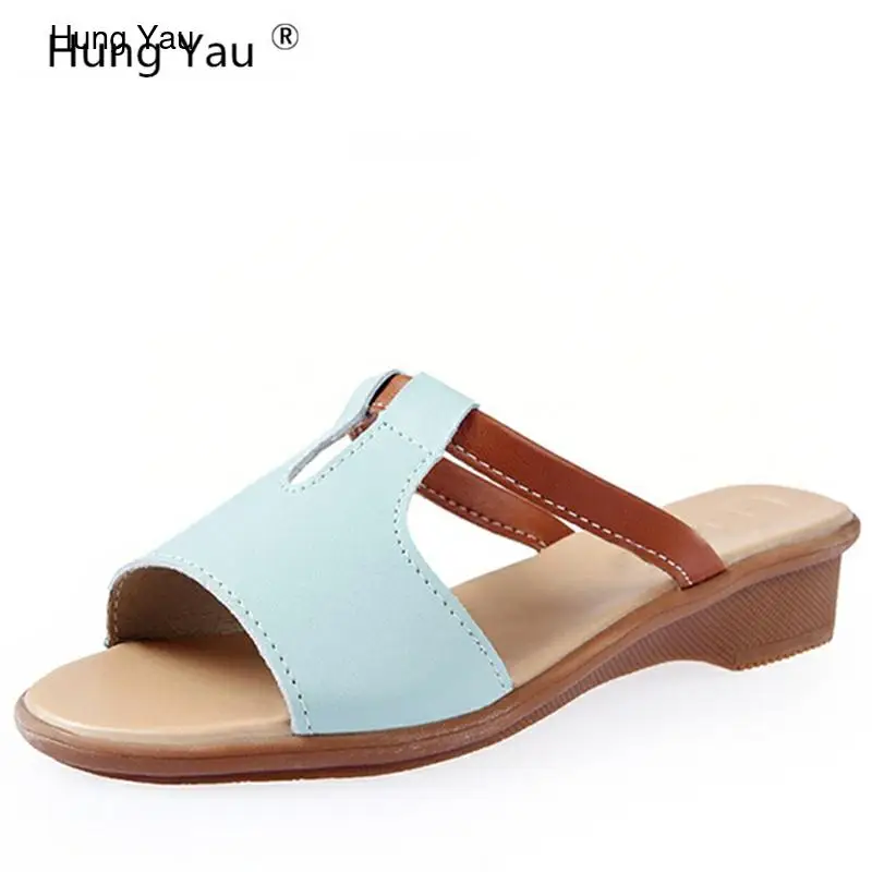 Summer Style Women Shoes Genuine Leather Casual Cool Slippers Female Flat Sandals New Soft Bottom Beach Slippers Plus Size 9
Summer Style Women Shoes Genuine Leather Casual Cool Slippers Female Flat Sandals New Soft Bottom Beach Slippers Plus Size 9