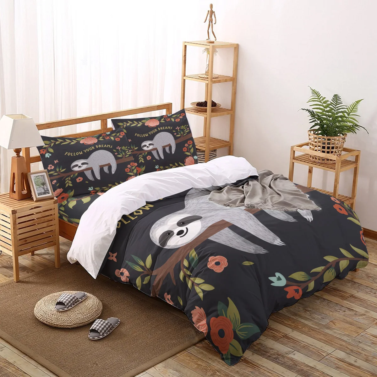 Kawaii Sloth Flower Branch Cartoon Home Textile Duvet Cover Pillow Case Bed Sheet Kid Teen Bedding Linens Set King Queen Twin
Kawaii Sloth Flower Branch Cartoon Home Textile Duvet Cover Pillow Case Bed Sheet Kid Teen Bedding Linens Set King Queen Twin