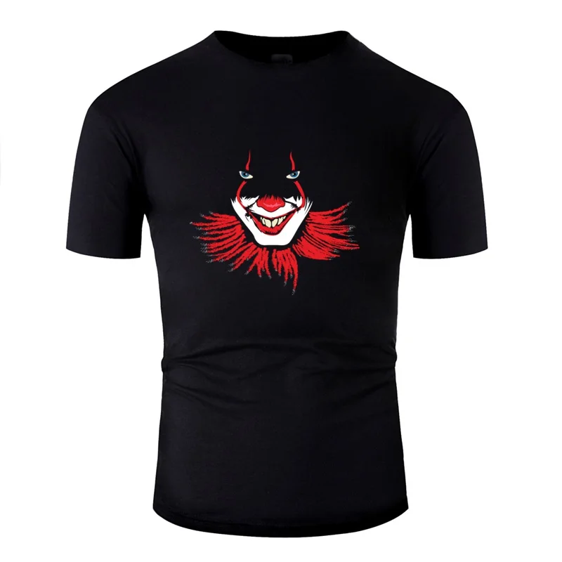 Забавные злой клоун Хэллоуин страшный красный клоунов футболка для мужчин