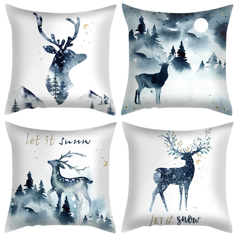 Christmas Elk Pillow Case Chinese style Geometric Pillow Cover 45*45cm Simple Blue Elk Sofa Decorative Pillowcase Cushion Cover
Christmas Elk Pillow Case Chinese style Geometric Pillow Cover 45*45cm Simple Blue Elk Sofa Decorative Pillowcase Cushion Cover