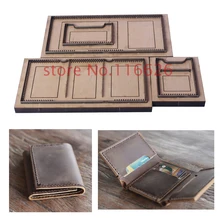 DIY leather craft men three folder card holder wallet die cutting knife mould hand machine punch tool template