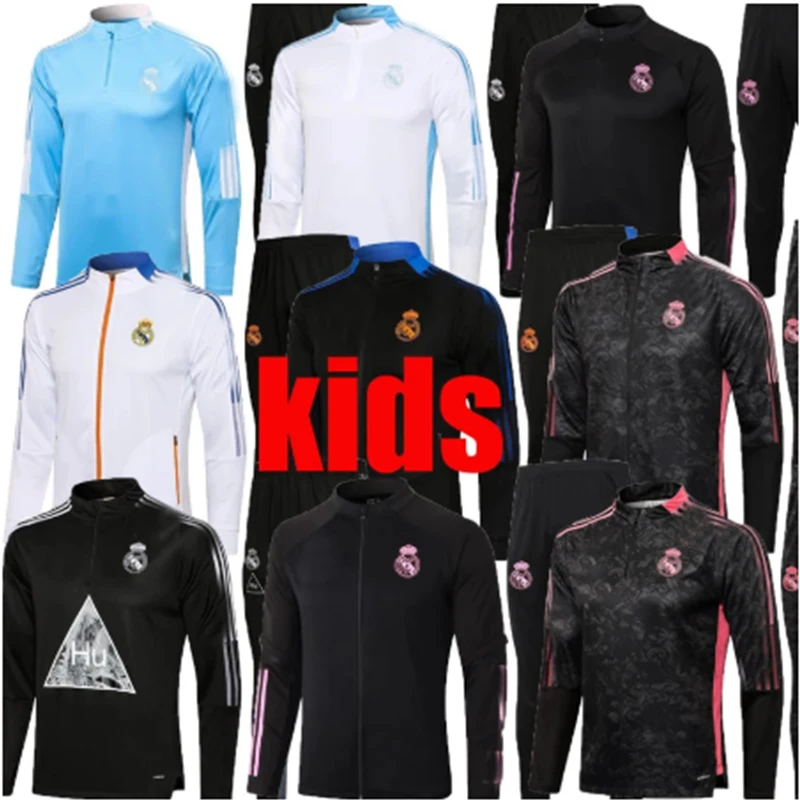 

Real Madrid 21 22 HAZARD kids tracksuit jacket kit 2021 2022 MODRIC BENZEMA BALE Full Zip football Training suit Hoodie Jackets