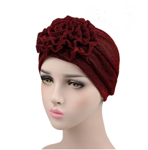 Fashionable female shiny golden headband polyester disc flower Muslim headband hat headband hair accessories chemical cap 
Fashionable female shiny golden headband polyester disc flower Muslim headband hat headband hair accessories chemical cap