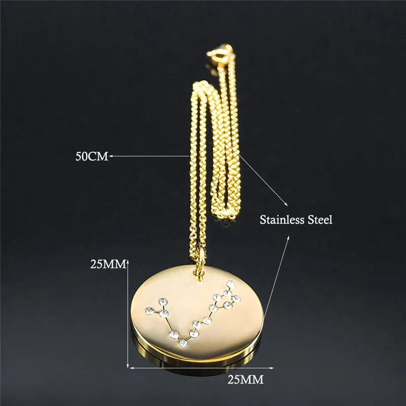 Astrology Pisces StainlessSteel Necklaces Women Round Crystal Pendant Necklace Jewelrycollier acier inoxydable NXS02 
Astrology Pisces StainlessSteel Necklaces Women Round Crystal Pendant Necklace Jewelrycollier acier inoxydable NXS02