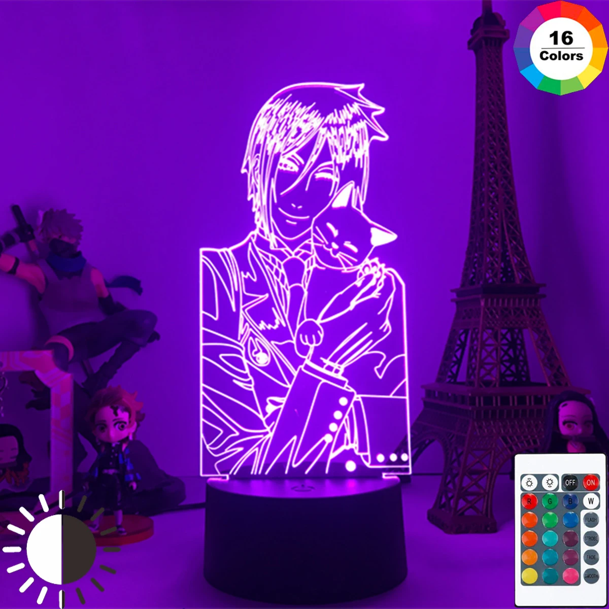 Anime black housekeeper character character LED illusion night light bedroom decoration colorful toy statue model gift 3d lamp
Anime black housekeeper character character LED illusion night light bedroom decoration colorful toy statue model gift 3d lamp