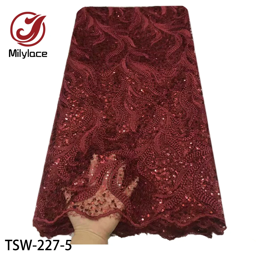 African Tulle Lace Fabric 5 Yards Double Organza Lace with Sequins High Quality Bridal Lace Fabric Sequins Embroidery TSW-227 
African Tulle Lace Fabric 5 Yards Double Organza Lace with Sequins High Quality Bridal Lace Fabric Sequins Embroidery TSW-227