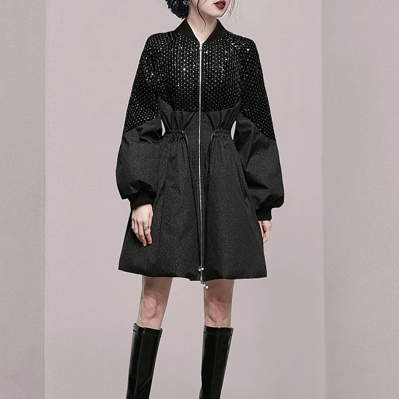 Women Coat Warm High Quality Temperament Women Down Jacket 2021 New Winter Trench Sequins Zipper Drawstring Down Jacket
Women Coat Warm High Quality Temperament Women Down Jacket 2021 New Winter Trench Sequins Zipper Drawstring Down Jacket