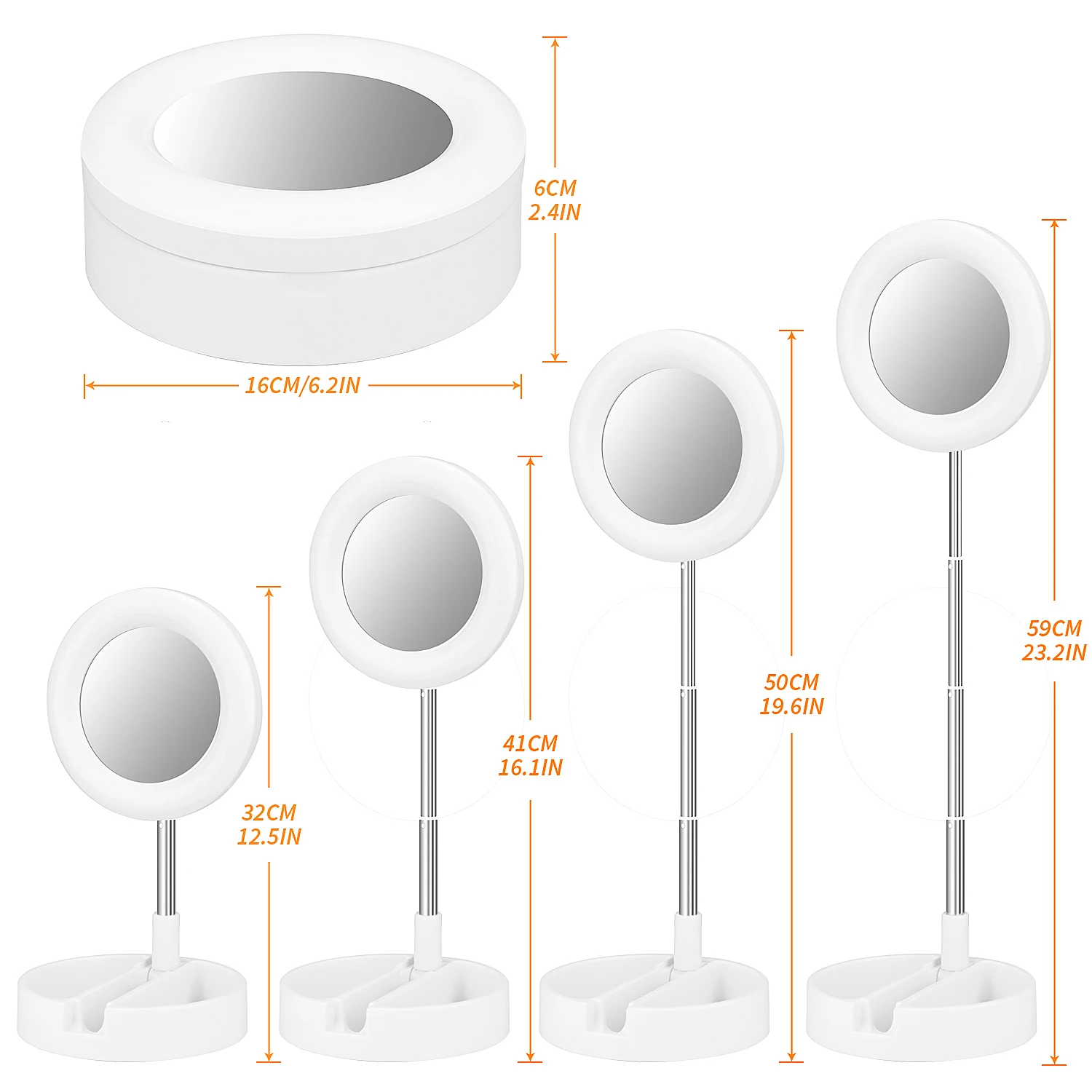Folding 6.3inch LED Ring Light Tricolor Fill Light For Selfie Makeup Photography Video Live Stream Lamp Stand Mobile Phone Stand
Folding 6.3inch LED Ring Light Tricolor Fill Light For Selfie Makeup Photography Video Live Stream Lamp Stand Mobile Phone Stand