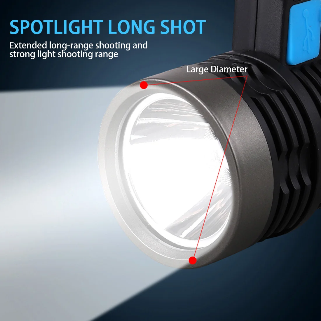 Super Bright Portable Portable Lamp Strong Light P500LED Lamp + COB Side Light Floodlight USB Rechargeable Outdoor Searchlight
Super Bright Portable Portable Lamp Strong Light P500LED Lamp + COB Side Light Floodlight USB Rechargeable Outdoor Searchlight