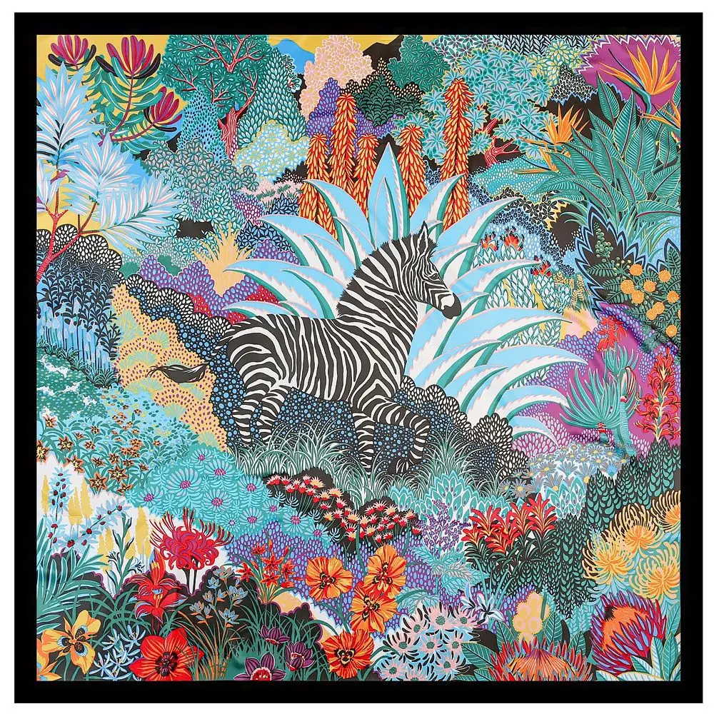 Imitate Twill Silk Scarf Women Fashion Luxury Forest Zebra Shawl Stole Hijab Large Kerchief Headscarf 130*130cm
Imitate Twill Silk Scarf Women Fashion Luxury Forest Zebra Shawl Stole Hijab Large Kerchief Headscarf 130*130cm