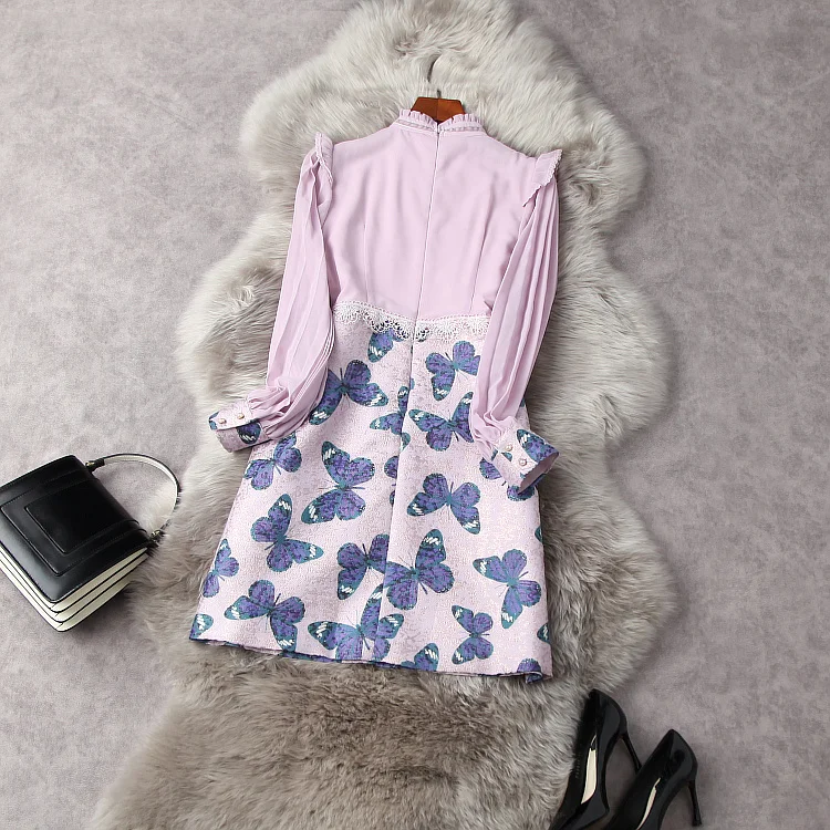 Women's Runway Dresses O Neck Long Sleeves Ruffles Printed Patchwork Fashion A Line Short Dresses
Women's Runway Dresses O Neck Long Sleeves Ruffles Printed Patchwork Fashion A Line Short Dresses