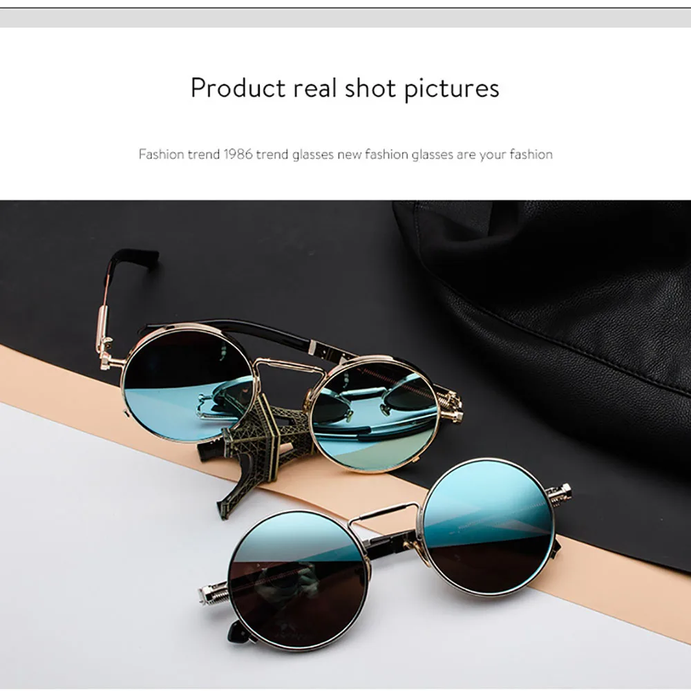 KLASSNUM Retro Fashion Gothic Steampunk Sunglasses Men Women Metal Wrap Eyeglasses Round Shades Mirror UV400
KLASSNUM Retro Fashion Gothic Steampunk Sunglasses Men Women Metal Wrap Eyeglasses Round Shades Mirror UV400