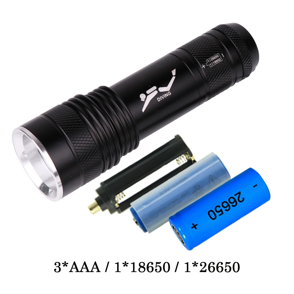 УФ-фонарик для дайвинга CREE XM-L2 18650 или 26500 светодиодные подводные фонари