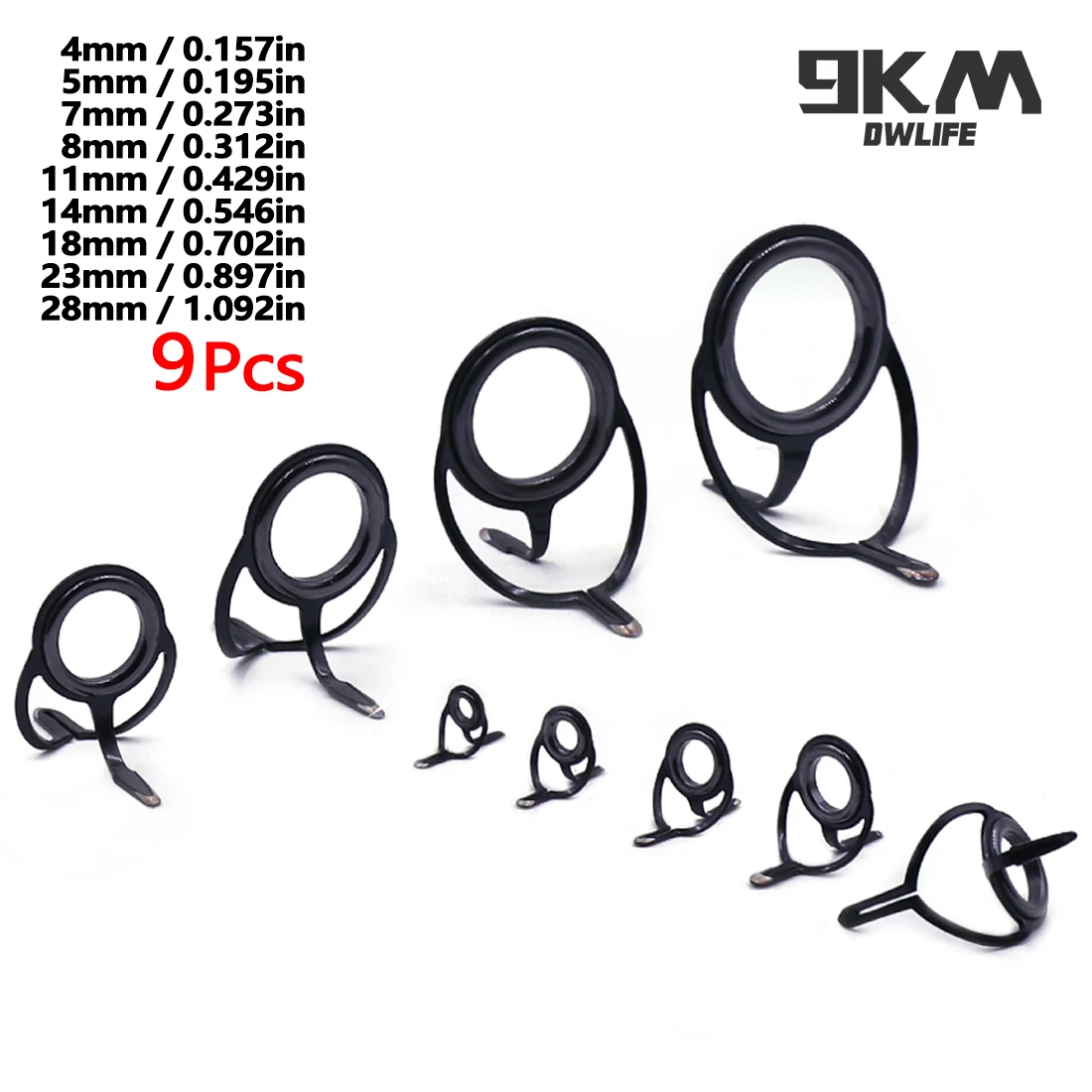 9Pcs Fishing Rod Building Saltwater Freshwater Fishing Rod Guides Accessories Stainless Steel Ceramic Ring 4~28mm Rod Repair Kit
9Pcs Fishing Rod Building Saltwater Freshwater Fishing Rod Guides Accessories Stainless Steel Ceramic Ring 4~28mm Rod Repair Kit