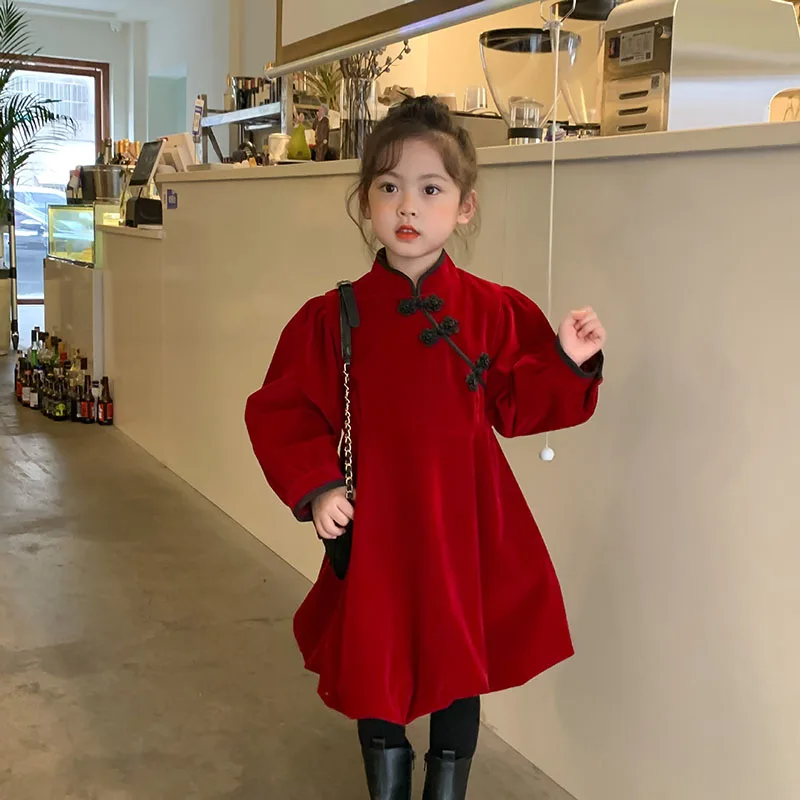 2021 new winter children's wear girls' retro coiled silk velvet dress plus velvet new year dress 2-422
2021 new winter children's wear girls' retro coiled silk velvet dress plus velvet new year dress 2-422