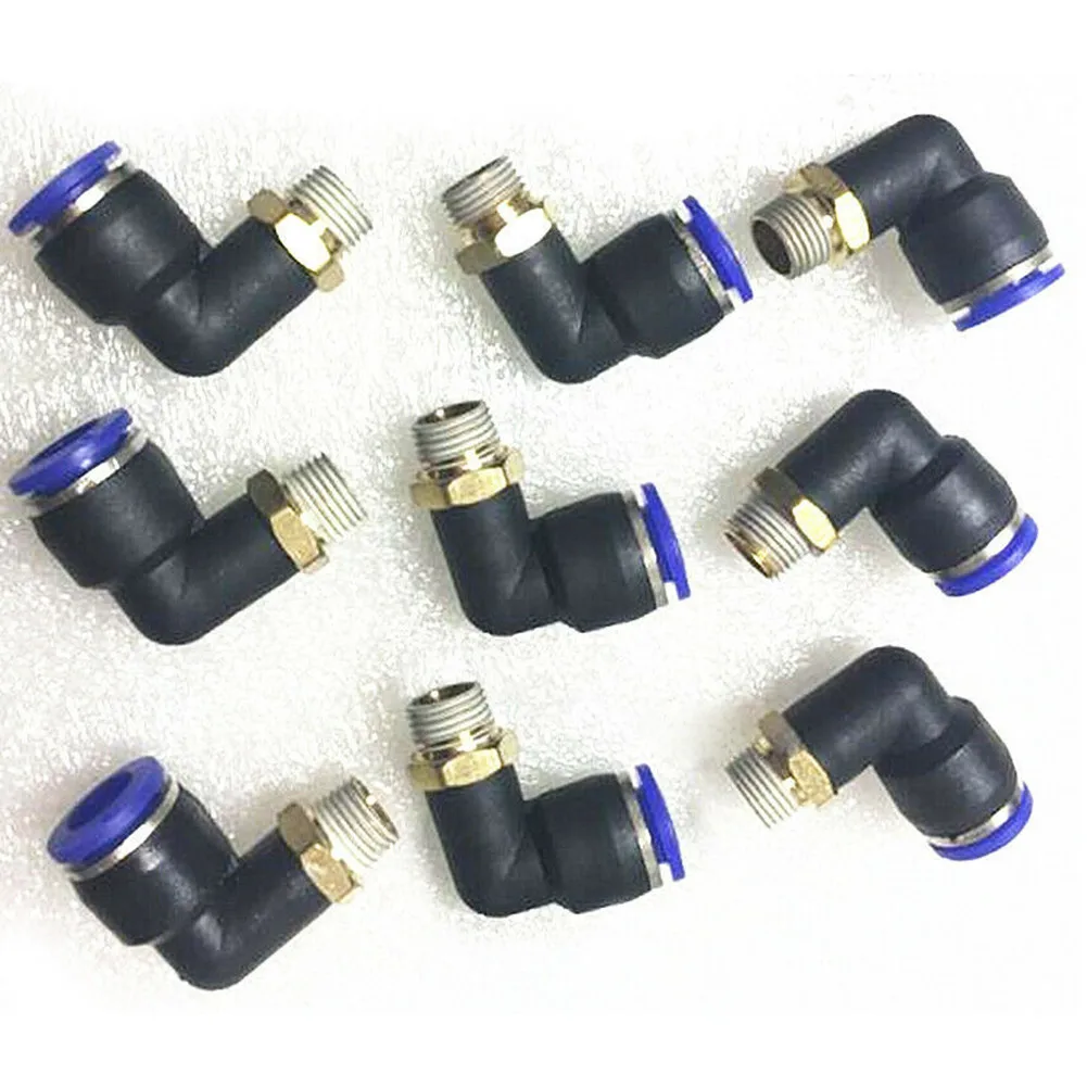 

10pcs Male Elbow Quick Connector PL8-01 1/8'' L Fitting Connector Tube 8mm For Coats Tire Changer Machine Parts