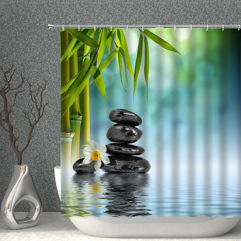 Zen Stone Bamboo Shower Curtains Plant White Flower Bathroom Curtain Water Scenery Polyester Fabric Bath Decor Home Decoration
Zen Stone Bamboo Shower Curtains Plant White Flower Bathroom Curtain Water Scenery Polyester Fabric Bath Decor Home Decoration