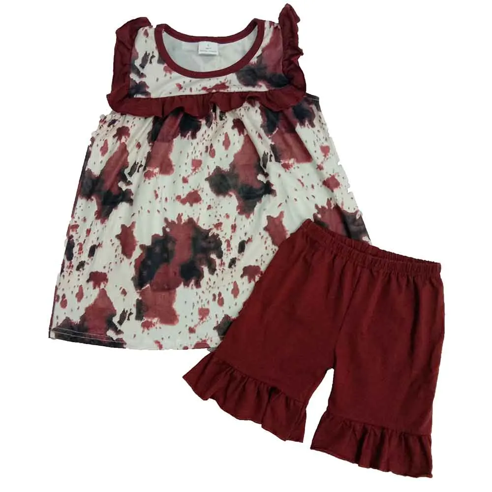 2020 New Children Summer Boutique Clothing Fashion Mud Print Sleeveless Shirt With Brown Ruffle Shorts Kids Clothing
2020 New Children Summer Boutique Clothing Fashion Mud Print Sleeveless Shirt With Brown Ruffle Shorts Kids Clothing