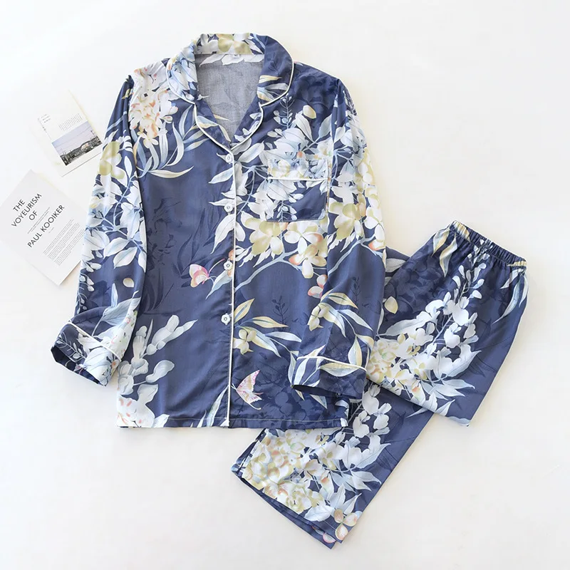 New Spring and Summer Ladies Viscose Pajamas, Long-sleeved Elegant Big Flower Home Wear, Casual Thin Two-piece Suit Plus Size
New Spring and Summer Ladies Viscose Pajamas, Long-sleeved Elegant Big Flower Home Wear, Casual Thin Two-piece Suit Plus Size