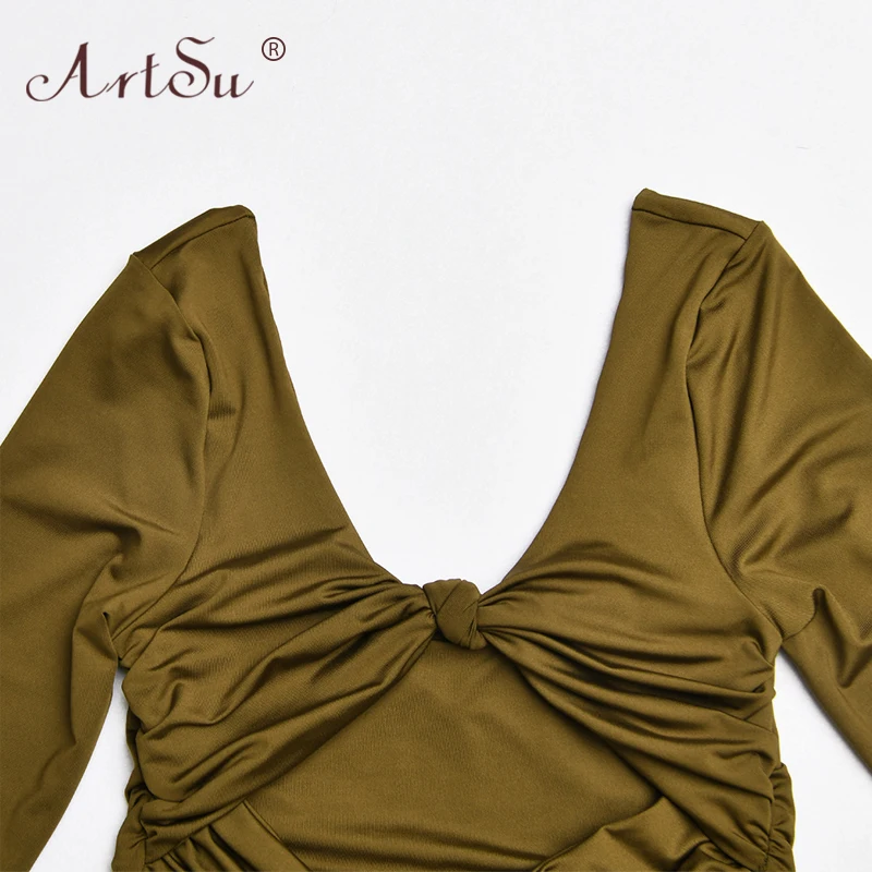 ArtSu Women V Neck Long Sleeve Hollow Out Cropped Bandage Top Bodycon High Waist Ruched Mini Skirt Club Party Sexy Two Piece Set
ArtSu Women V Neck Long Sleeve Hollow Out Cropped Bandage Top Bodycon High Waist Ruched Mini Skirt Club Party Sexy Two Piece Set