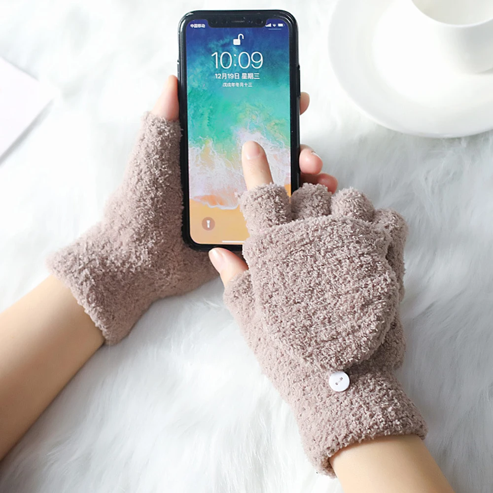 2020 Spring Winter New Couple's Simple Cold-proof Gloves With Coral Fleece Flipped Half-finger Gloves Fingerless Gloves New
2020 Spring Winter New Couple's Simple Cold-proof Gloves With Coral Fleece Flipped Half-finger Gloves Fingerless Gloves New