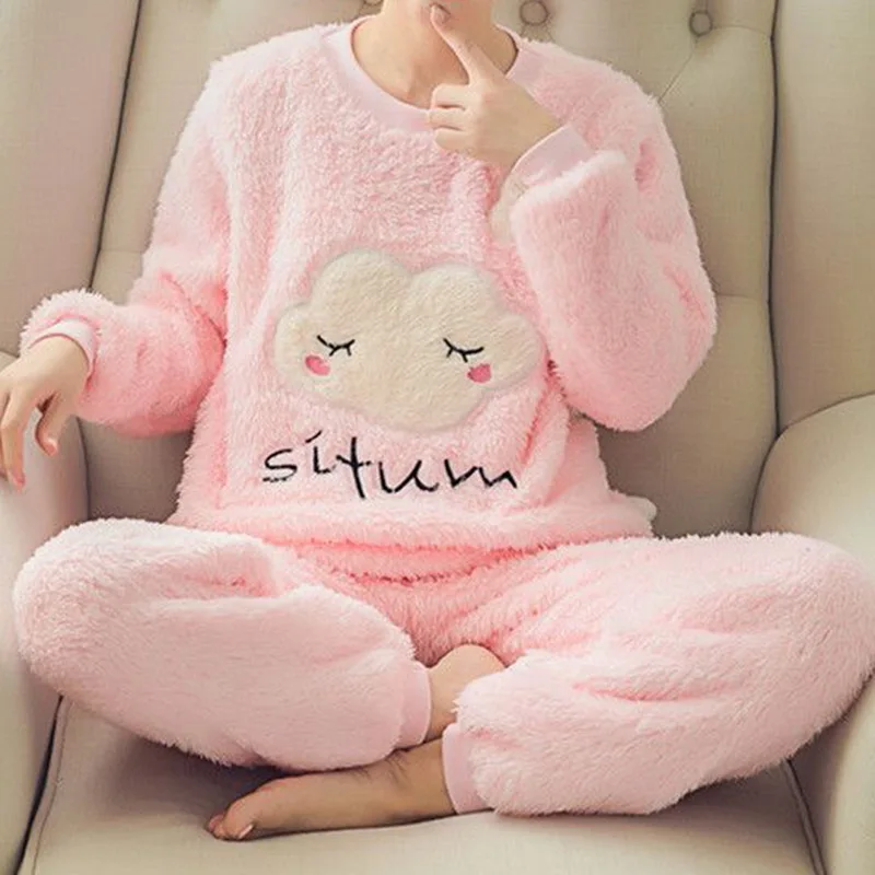 Thick Coral Velvet Long Sleeve Cartoon Sleepwear Flannel Pajamas Set Girl Hot Sale Spring Winter Warm Flannel Women Pyjamas Sets
Thick Coral Velvet Long Sleeve Cartoon Sleepwear Flannel Pajamas Set Girl Hot Sale Spring Winter Warm Flannel Women Pyjamas Sets