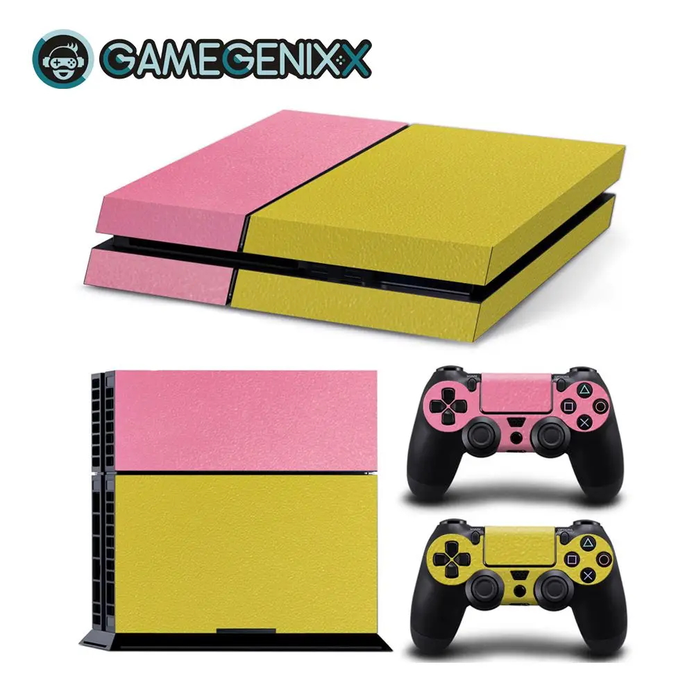 Наклейка GAMEGENIXX Skin Виниловая наклейка для консоли PS4 и 2 контроллера розовая