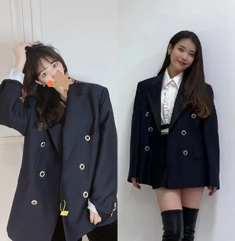 Женский офисный двубортный Блейзер Kpop IU Lee Ji Eun с английским воротником, винтажное пальто, женская модная верхняя одежда с длинным рукавом, с...
Женский офисный двубортный Блейзер Kpop IU Lee Ji Eun с английским воротником, винтажное пальто, женская модная верхняя одежда с длинным рукавом, с...