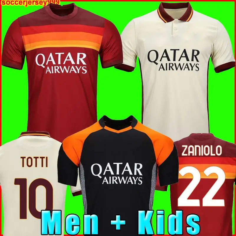 

20 21 Rome Soccer jerseys ZANIOLO DZEKO PASTORE KOLAROV AS 22 football t-shirt Men + Kids kit uniforms LBANEZ PELLEGRINI mancini