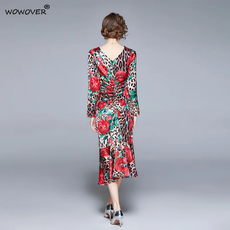 Spring Elegant Runway Designers Women Leopard Print Cocktail Party Long Trumpet Dress High Quality Festa Sexy Vintage Vestidos
Spring Elegant Runway Designers Women Leopard Print Cocktail Party Long Trumpet Dress High Quality Festa Sexy Vintage Vestidos