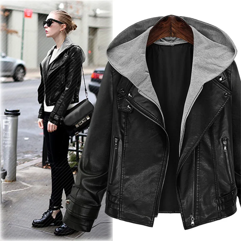 PU Leather jacket Women thick hooded Coat winter 2021 fashion Slim Oversize warm Short Coat
PU Leather jacket Women thick hooded Coat winter 2021 fashion Slim Oversize warm Short Coat