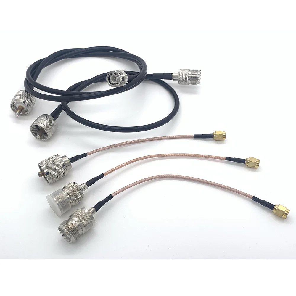 

RG174 Pigtail PL259 PL-259 UHF Male to SMA male Plug Pigtail RF Coaxial Extension Cable Coax Jumper Cord