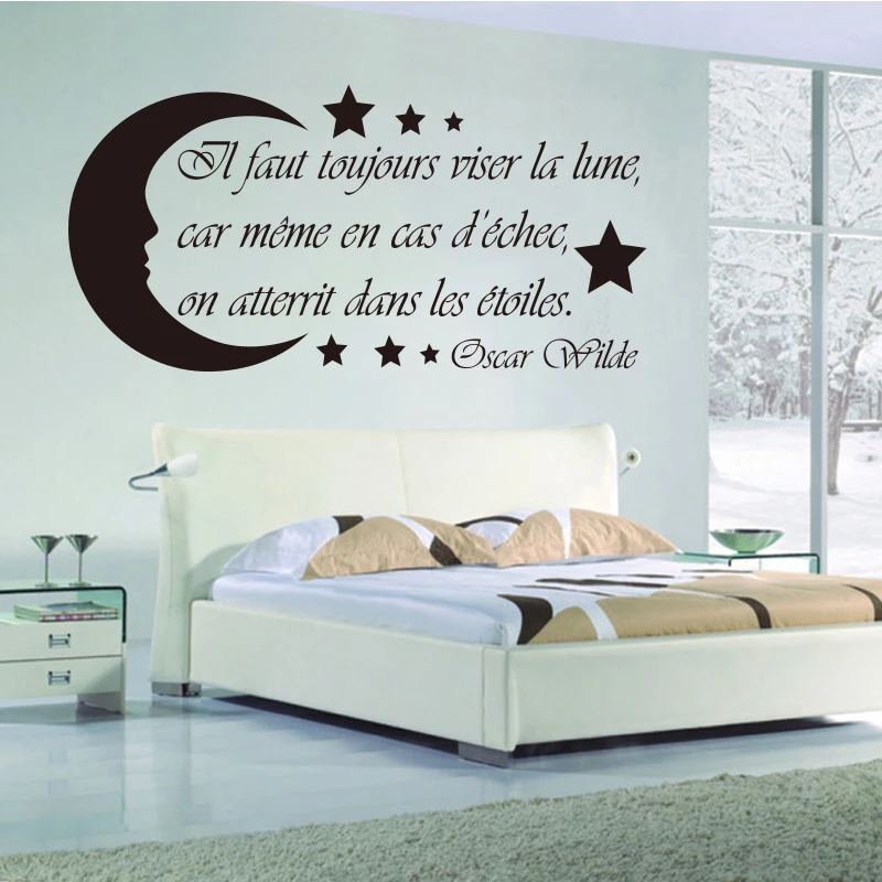 Vinyl Pvc Wall Stickers For French living room Sign Decoration - Always aim for the moon 
Vinyl Pvc Wall Stickers For French living room Sign Decoration - Always aim for the moon