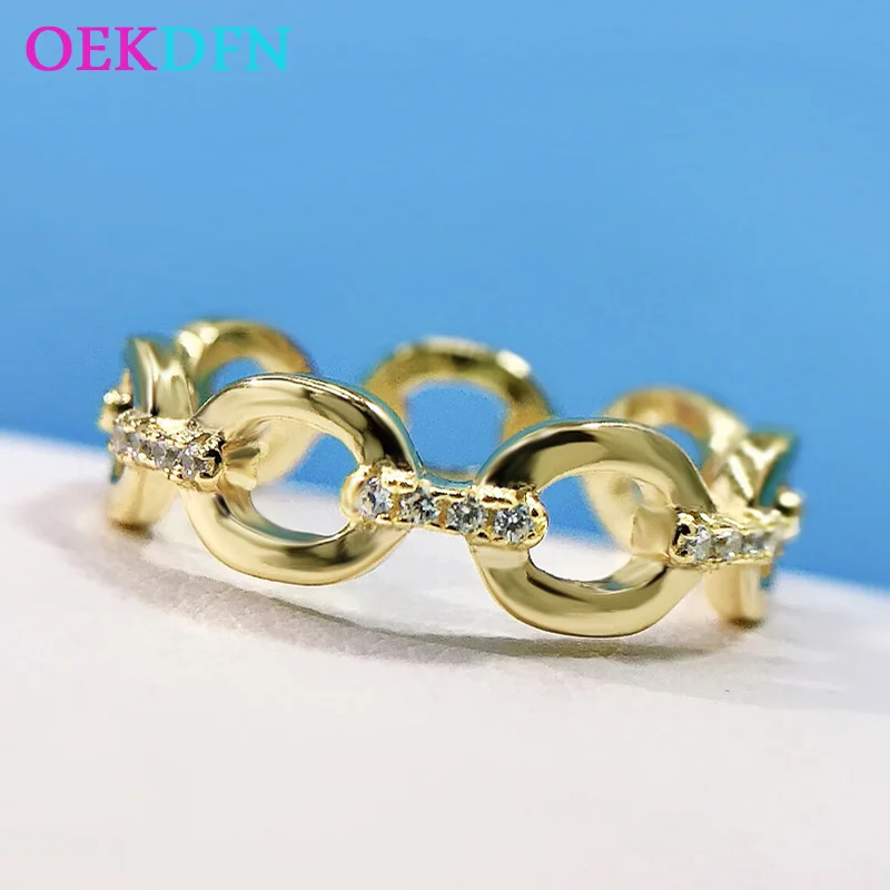 OEKDFN Vintage S925 Sterling Silver Simulated High Carbon Diamond Rings For Women Men 18k Yellow/White Gold Color Fine Jewelry
OEKDFN Vintage S925 Sterling Silver Simulated High Carbon Diamond Rings For Women Men 18k Yellow/White Gold Color Fine Jewelry