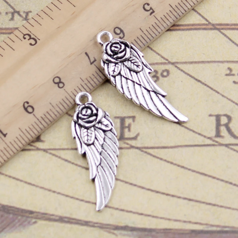 10pcs Charms Angel Wings With Flower 30x12mm Tibetan Bronze Silver Color Pendants Antique Jewelry Making DIY Handmade Craft
10pcs Charms Angel Wings With Flower 30x12mm Tibetan Bronze Silver Color Pendants Antique Jewelry Making DIY Handmade Craft