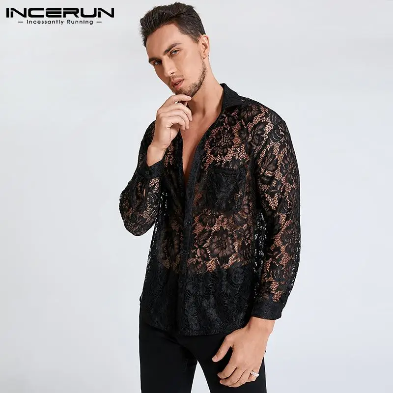 Men Lace Shirt Lapel Long Sleeve Mesh Transparent 2022 Streetwear Party Nightclub Tops Pockets Sexy Camisa Masculina INCERUN 7
Men Lace Shirt Lapel Long Sleeve Mesh Transparent 2022 Streetwear Party Nightclub Tops Pockets Sexy Camisa Masculina INCERUN 7