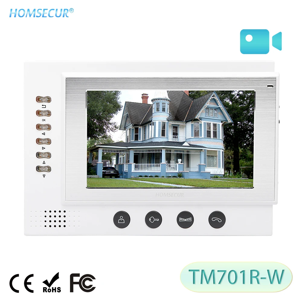 HOMSECUR TM701R W 7 дюймовый цветной экран внутренний монитор с записью и фотосъемкой для