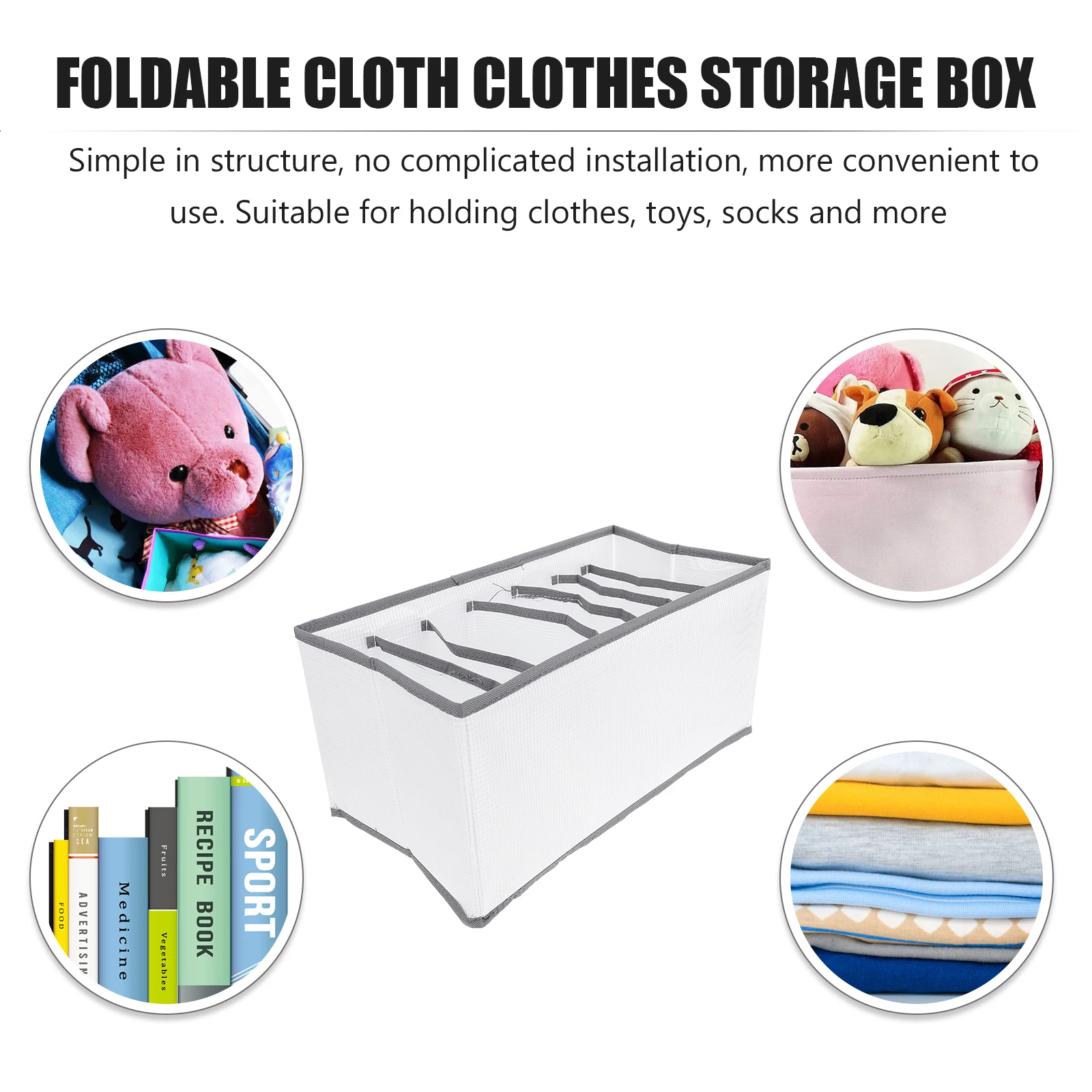 Folding Storage Basket Compartment Storage Box Clothes Storage Bin for Home
Folding Storage Basket Compartment Storage Box Clothes Storage Bin for Home