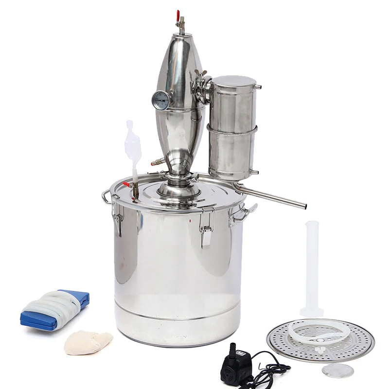 20L/30L/50L DIY Home Brew Distiller Moonshine Alcohol Still Stainless With Circulating Pump Water Wine Essential Oil Brewing Kit
20L/30L/50L DIY Home Brew Distiller Moonshine Alcohol Still Stainless With Circulating Pump Water Wine Essential Oil Brewing Kit