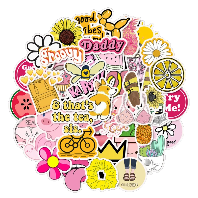10/50/100 PCS Cartoon Simple VSCO Girls Kawaii Stickers For Chidren Toy Waterproof Sticker to DIY Laptop Bicycle Helmet Decals
10/50/100 PCS Cartoon Simple VSCO Girls Kawaii Stickers For Chidren Toy Waterproof Sticker to DIY Laptop Bicycle Helmet Decals