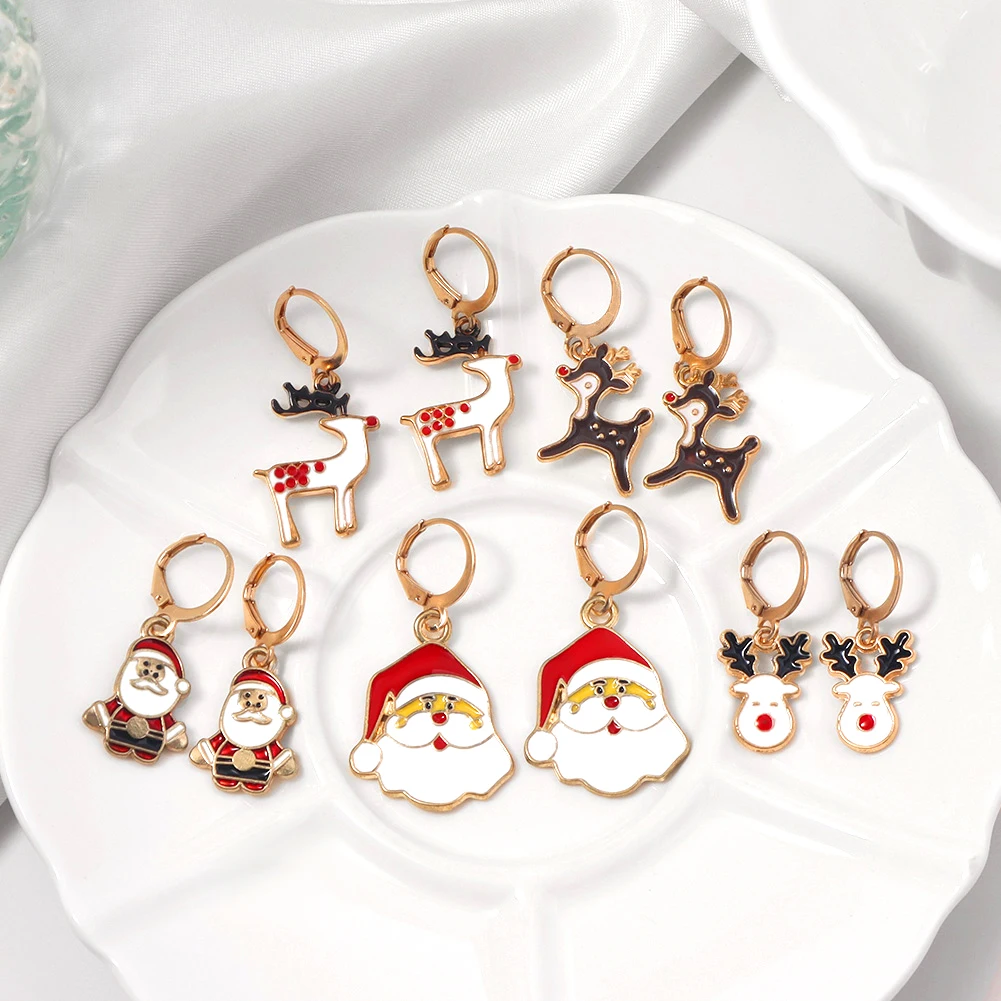 5Pcs/set Fashion New Christmas Santa Claus Elk Earrings For Women Girls Cute Cartoon Hoop Earrings Creative Jewelry Wholesale
5Pcs/set Fashion New Christmas Santa Claus Elk Earrings For Women Girls Cute Cartoon Hoop Earrings Creative Jewelry Wholesale