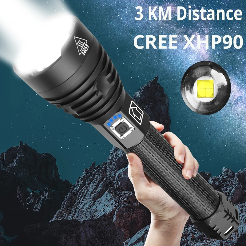 Xhp90.2 самая мощная светодиодная вспышка светильник 18650 или 26650 светодиодный