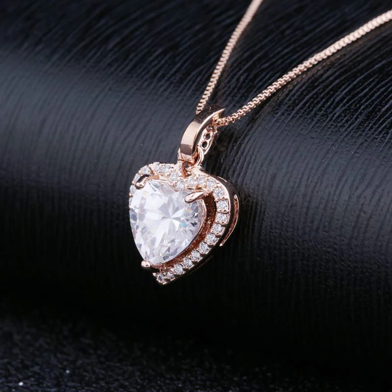 Luxury Rose Gold Heart Pendants Necklaces For Women Ladies Crystal Zircon Jewelry Girls Gift Female Wedding Party Chain Necklace
Luxury Rose Gold Heart Pendants Necklaces For Women Ladies Crystal Zircon Jewelry Girls Gift Female Wedding Party Chain Necklace