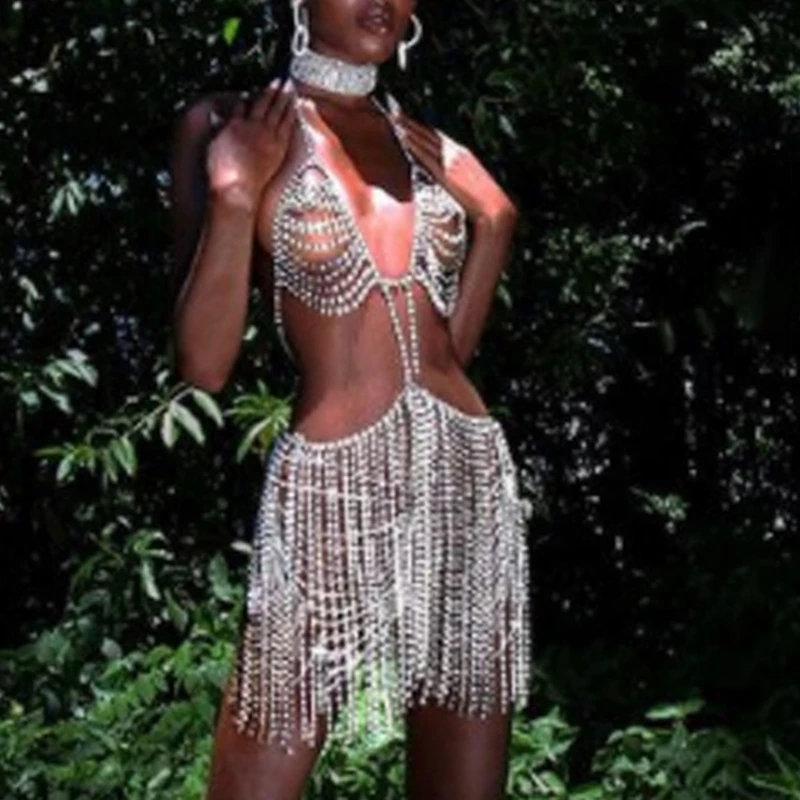 Новинка 2021, блестящее женское платье, длинная юбка с кисточками для выпускного вечера, женское белье с цепочкой и кристаллами, костюмы 
Новинка 2021, блестящее женское платье, длинная юбка с кисточками для выпускного вечера, женское белье с цепочкой и кристаллами, костюмы