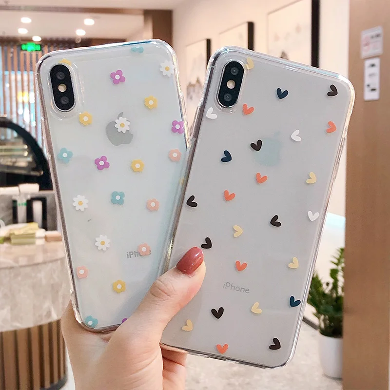 Модный мягкий ТПУ чехол для телефона s iPhone 6S 7 8 Plus 11 Pro XS MAX XR цветочный Любовь