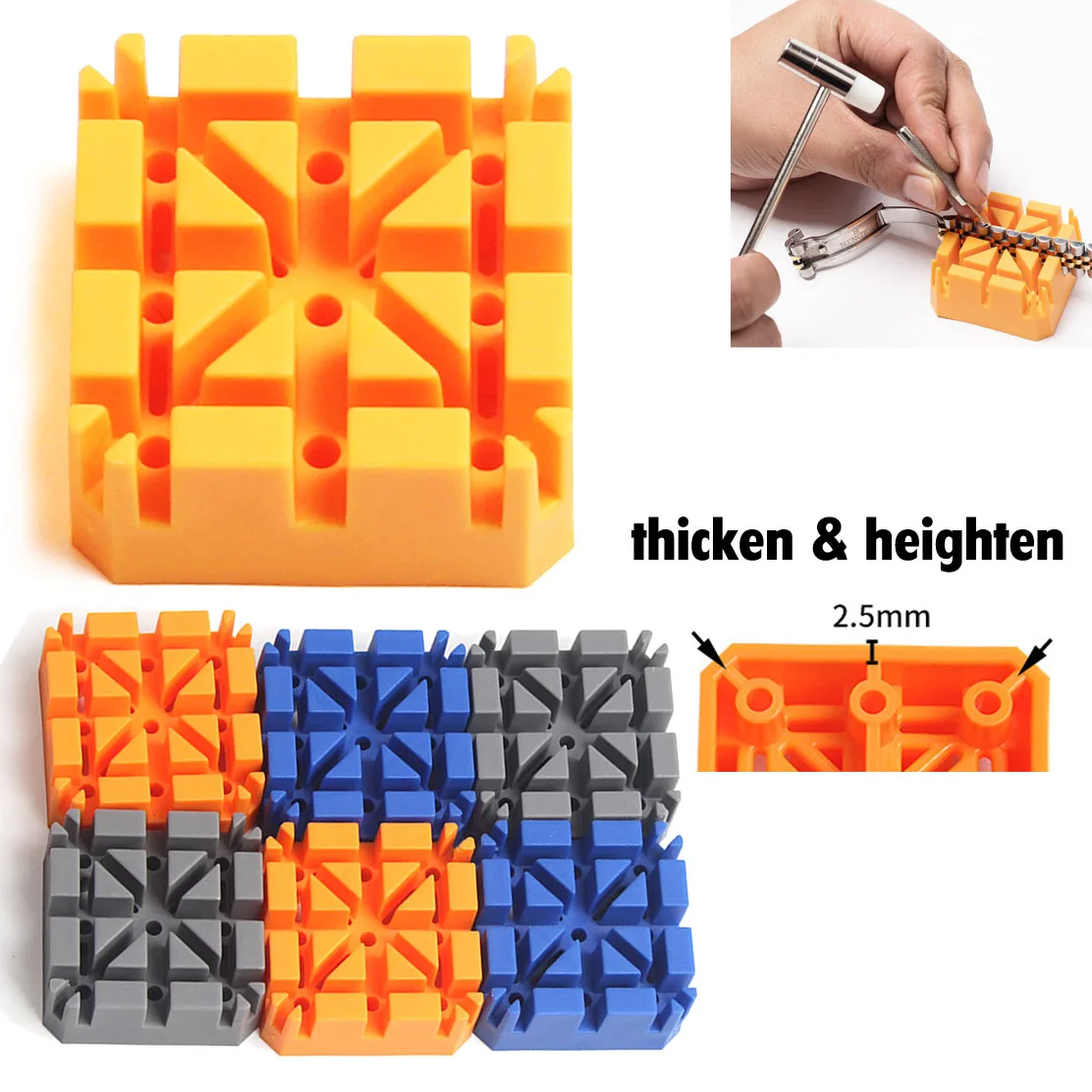 Watch Band Repair Tool Thicken Watch Band Link Remover Tool Holder Blue Watch Strap Base Block Hammer Punch Tools Kit
Watch Band Repair Tool Thicken Watch Band Link Remover Tool Holder Blue Watch Strap Base Block Hammer Punch Tools Kit
