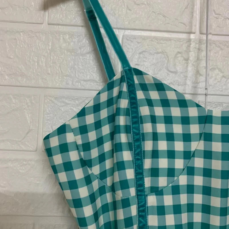 Sashes Blue Dresses For Women Square Collar Sleeveless High Waist Plaid Summer Sling Dress Female Fashion New
Sashes Blue Dresses For Women Square Collar Sleeveless High Waist Plaid Summer Sling Dress Female Fashion New